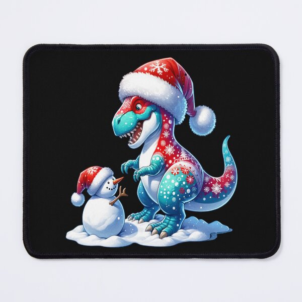 Item preview, Dinosaur with its snowman friend, winter fun designed and sold by LoneAngel.