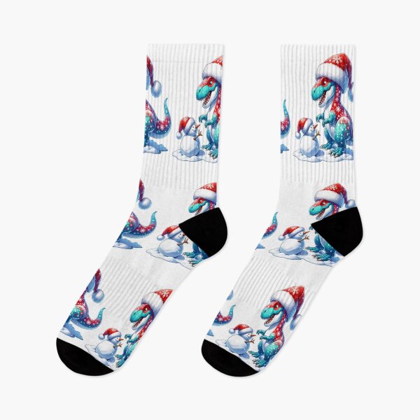 Item preview, Dinosaur with its snowman friend, winter fun designed and sold by LoneAngel.