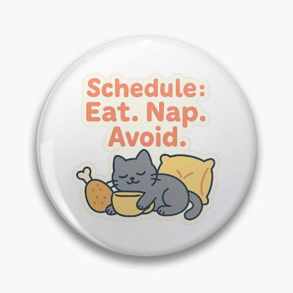 Item preview, Schedule Eat Nap Avoid Cute Lazy Cat Sticker designed and sold by GGfonts.