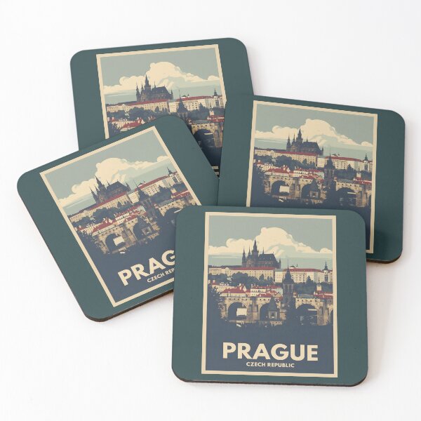 Item preview, A Vintage Travel Illustration of Prague - Czech Republic designed and sold by GoodOldVintage.
