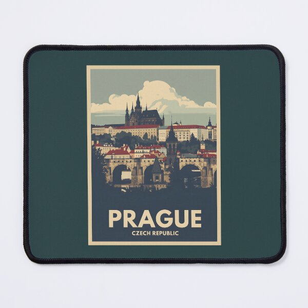 Item preview, A Vintage Travel Illustration of Prague - Czech Republic designed and sold by GoodOldVintage.