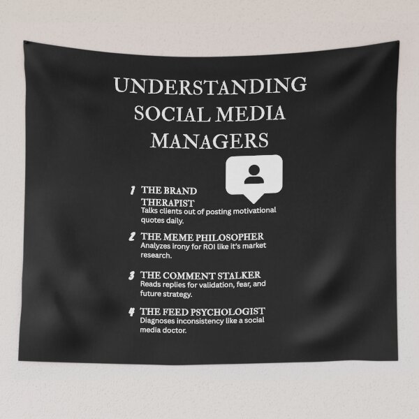 Item preview, Understanding Social Media Managers – Coffee, Chaos, and Content – Black designed and sold by PsyFlow35.