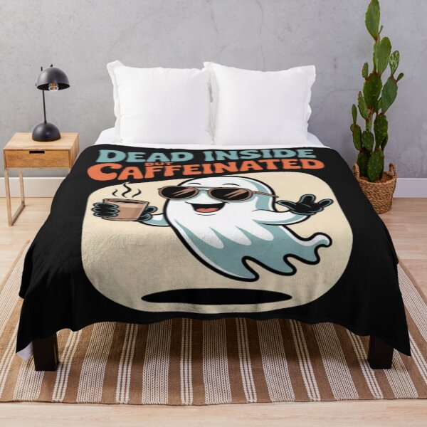 Item preview, Dead Inside But Caffeinated Funny Ghost Coffee designed and sold by ArnethiaHoward.