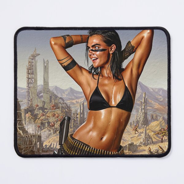 Item preview, The Rebel of the Wastes an apocalyptic scene with pinup woman sexy photo designed and sold by Vintage Designs +.