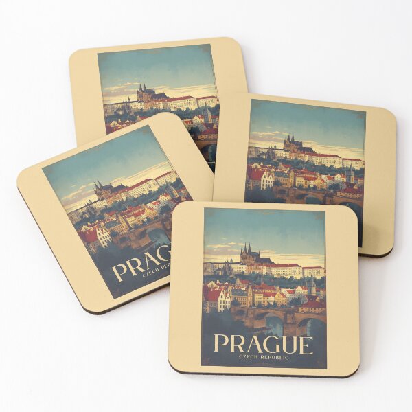 Item preview, A Vintage Travel Illustration of Prague - Czech Republic designed and sold by GoodOldVintage.