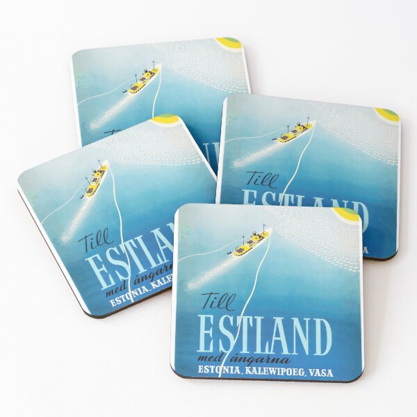 Item preview, Vintage Travel Poster | Ferry to Estonia | Art Deco Style | Bold Graphic Design | Early 20th Century | Steamship Journey designed and sold by artofuniverse.