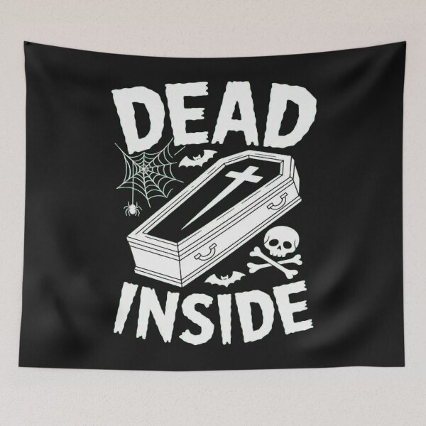 Item preview, Dead Inside Coffin Cross Skull Halloween designed and sold by ArnethiaHoward.