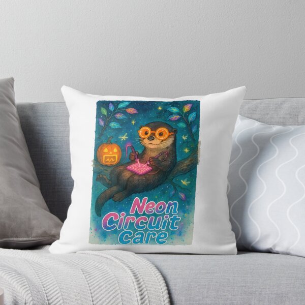 Item preview, Otter Medical Tech Halloween Glow Art Print | Neon Circuit Biomedical Gift designed and sold by ClinicalHubs.
