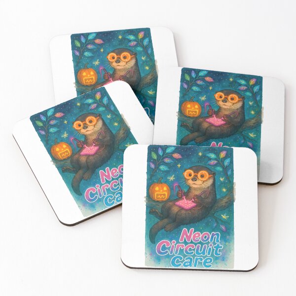 Item preview, Otter Medical Tech Halloween Glow Art Print | Neon Circuit Biomedical Gift designed and sold by ClinicalHubs.