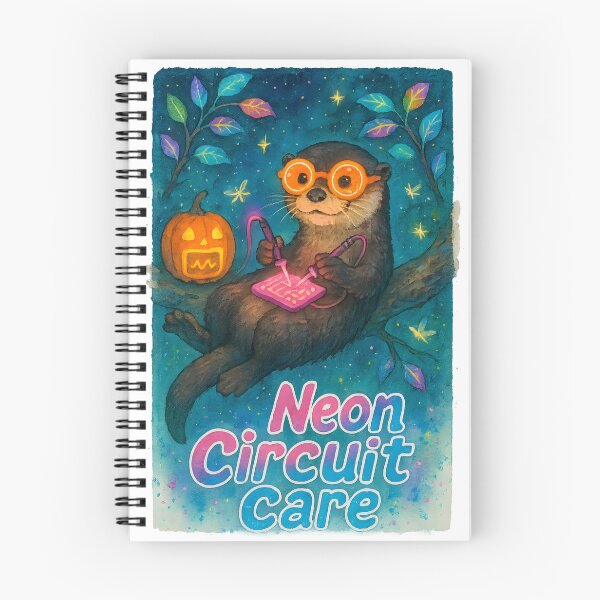 Item preview, Otter Medical Tech Halloween Glow Art Print | Neon Circuit Biomedical Gift designed and sold by ClinicalHubs.