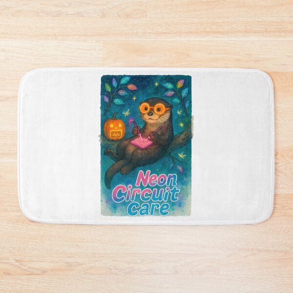 Item preview, Otter Medical Tech Halloween Glow Art Print | Neon Circuit Biomedical Gift designed and sold by ClinicalHubs.