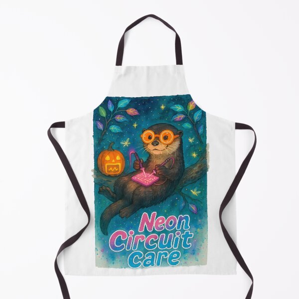 Item preview, Otter Medical Tech Halloween Glow Art Print | Neon Circuit Biomedical Gift designed and sold by ClinicalHubs.