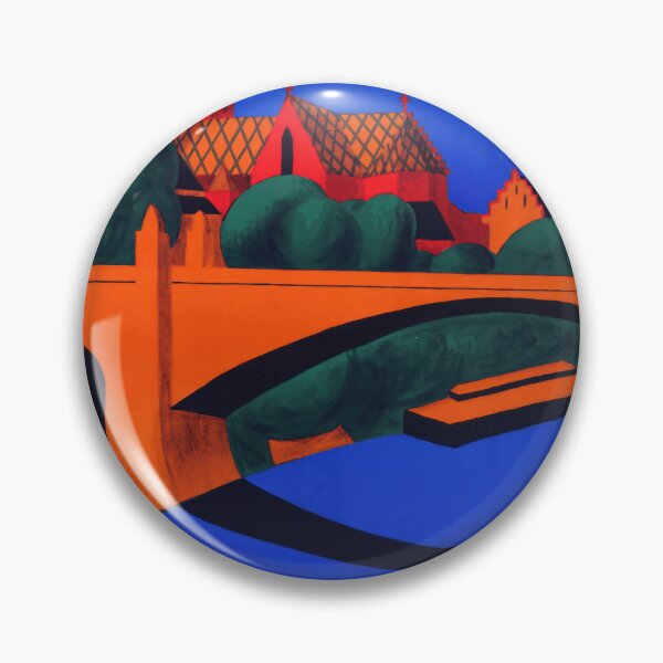 Item preview, Vintage Art Deco Travel Poster | Basel Switzerland | Hermann Eidenbenz Design | Bold Colors & Geometric Forms designed and sold by artofuniverse.