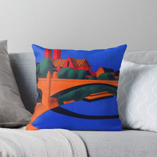 Item preview, Vintage Art Deco Travel Poster | Basel Switzerland | Hermann Eidenbenz Design | Bold Colors & Geometric Forms designed and sold by artofuniverse.