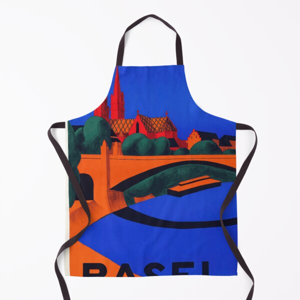 Item preview, Vintage Art Deco Travel Poster | Basel Switzerland | Hermann Eidenbenz Design | Bold Colors & Geometric Forms designed and sold by artofuniverse.