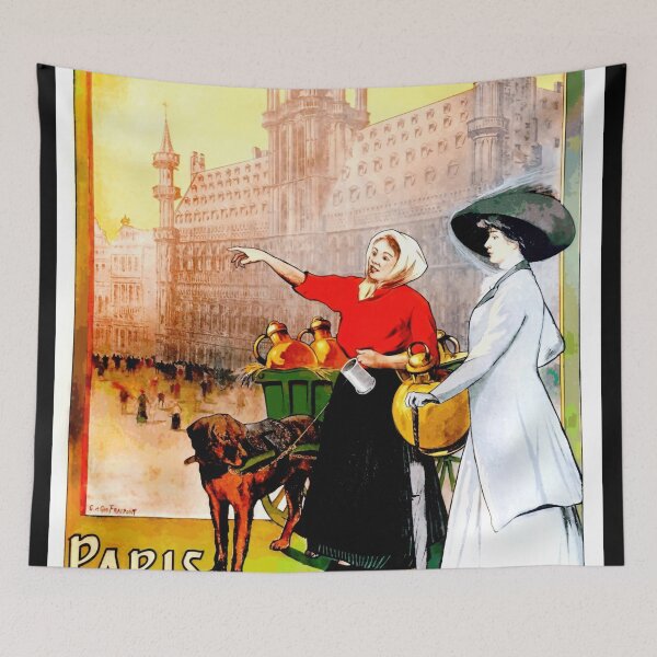 Item preview, Vintage Travel Poster | Chemin de Fer du Nord Art | Paris to Brussels Railway | Art Nouveau Wall Art | Bold Colors & Historic Charm designed and sold by artofuniverse.