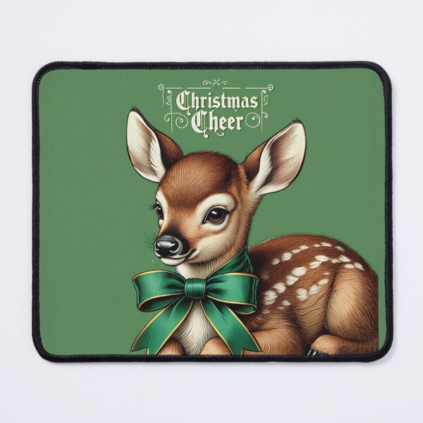 Item preview, Christmas Cheer cute vintage Deer christmas card art designed and sold by Vintage Designs +.