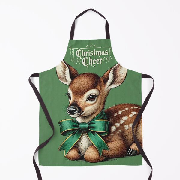 Item preview, Christmas Cheer cute vintage Deer christmas card art designed and sold by Vintage Designs +.