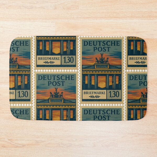 Item preview, Germany – Vintage Postage Stamp (Brandenburg Gate, Retro Linocut Style) designed and sold by Travellerz.