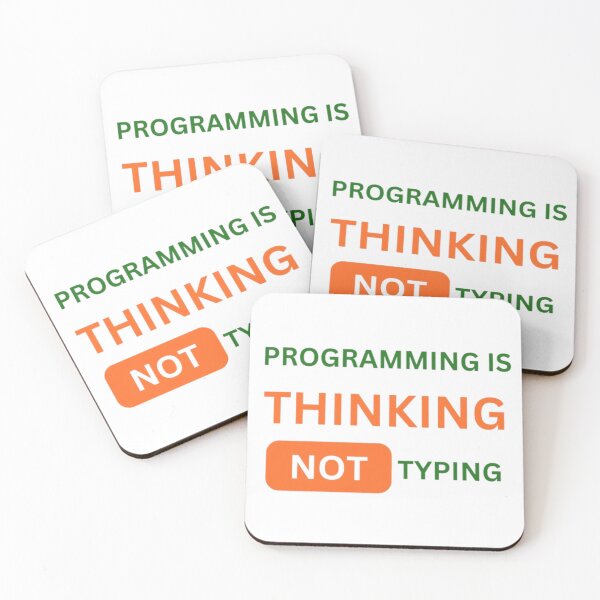 Item preview, Programming is Thinking Not Typing designed and sold by Lucky Arts With Love.