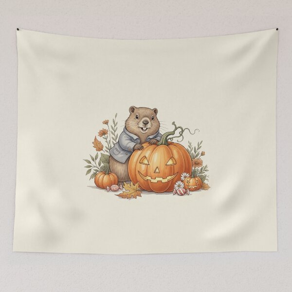 Item preview, Pumpkin Groundhog’s Halloween designed and sold by Pasteltone.