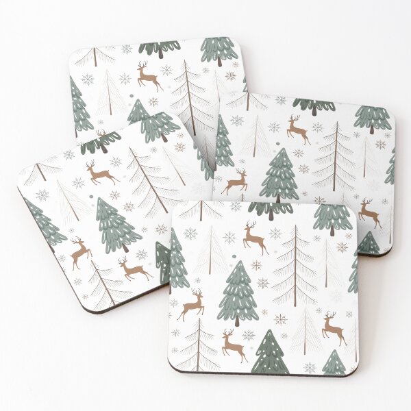 Item preview, Scandinavian Christmas Pattern – Minimal Holiday Trees and Reindeer Design without background designed and sold by Ammar Studio.