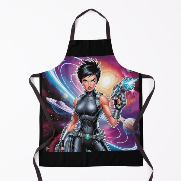 Item preview, Ilustración artística de una heroína espacial aventurera de ciencia ficción designed and sold by Vintage Designs +.