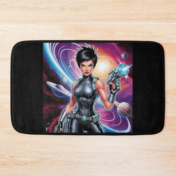 Item preview, Female space hero scifi adventurer artwork illustration designed and sold by Vintage Designs +.