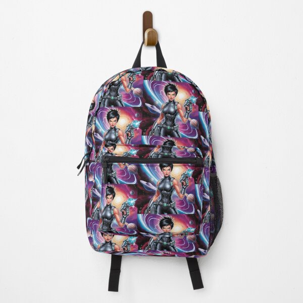 Item preview, Female space hero scifi adventurer artwork illustration designed and sold by Vintage Designs +.