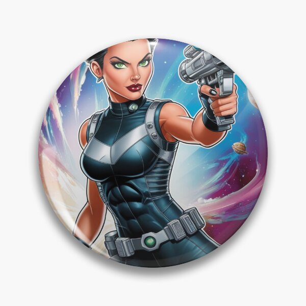Item preview, Female space hero scifi adventurer artwork illustration designed and sold by Vintage Designs +.