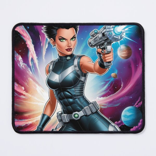 Item preview, Female space hero scifi adventurer artwork illustration designed and sold by Vintage Designs +.