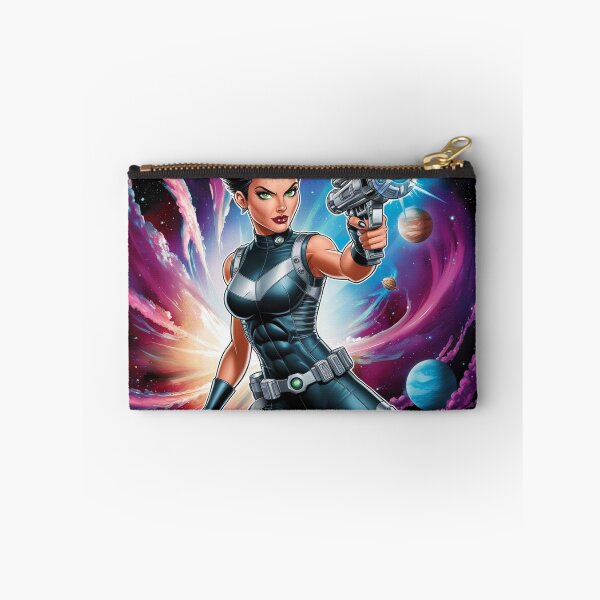 Item preview, Female space hero scifi adventurer artwork illustration designed and sold by Vintage Designs +.