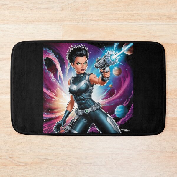 Item preview, Female space hero scifi adventurer artwork illustration designed and sold by Vintage Designs +.