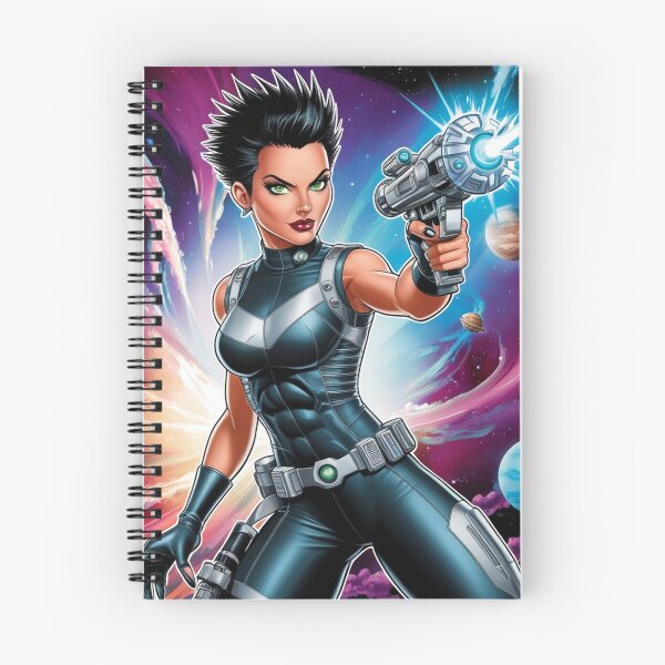 Item preview, Female space hero scifi adventurer artwork illustration designed and sold by Vintage Designs +.