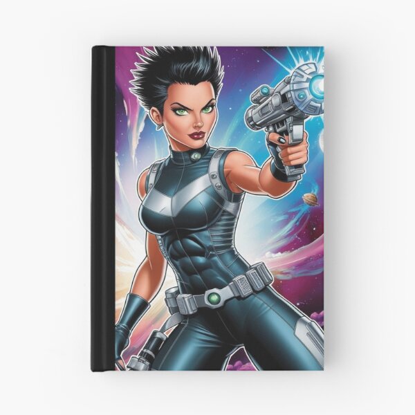 Item preview, Female space hero scifi adventurer artwork illustration designed and sold by Vintage Designs +.
