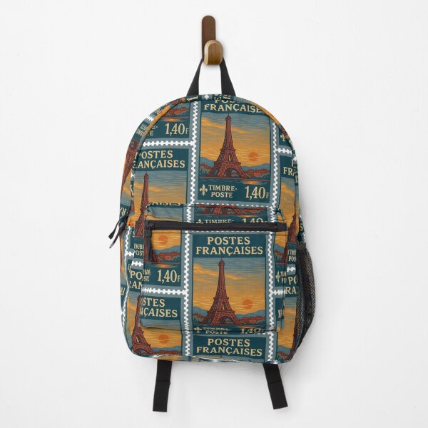 Item preview, France – Vintage Postage Stamp (Eiffel Tower, Retro Linocut Style) designed and sold by Travellerz.