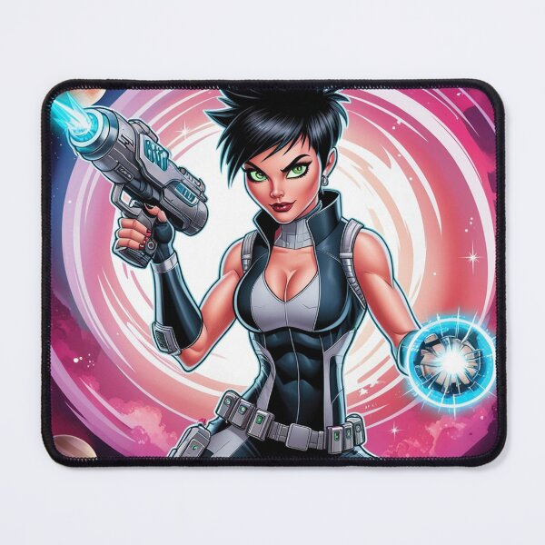Item preview, Female space hero scifi adventurer artwork illustration designed and sold by Vintage Designs +.