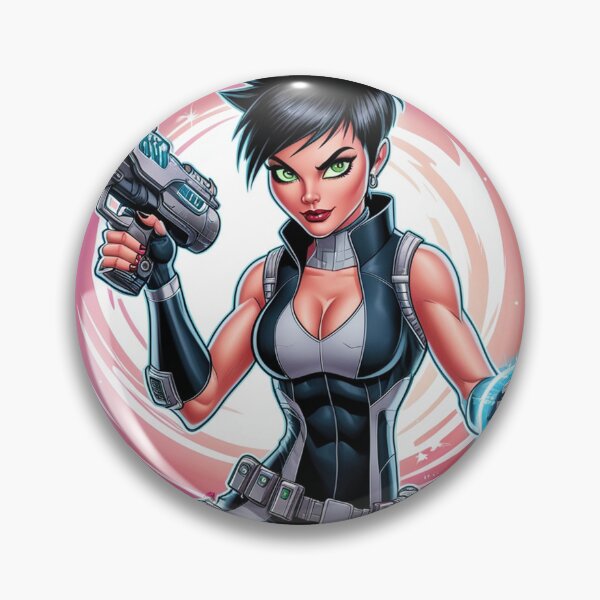 Item preview, Female space hero scifi adventurer artwork illustration designed and sold by Vintage Designs +.
