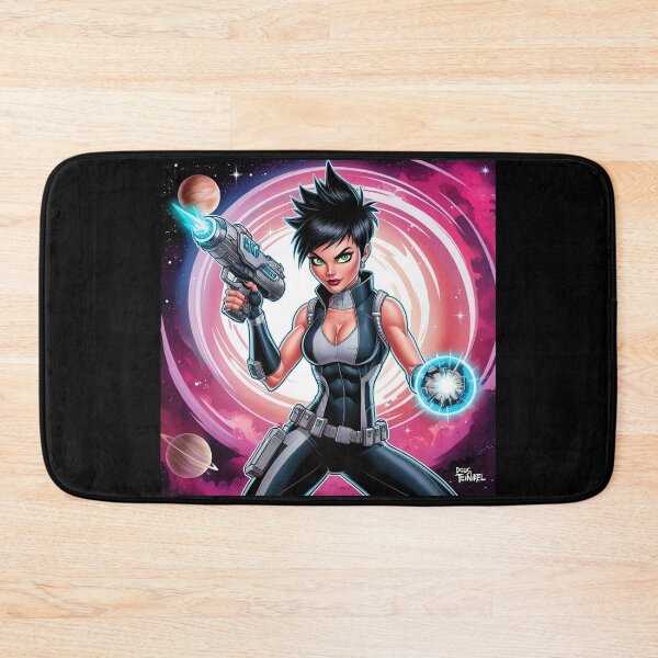 Item preview, Female space hero scifi adventurer artwork illustration designed and sold by Vintage Designs +.