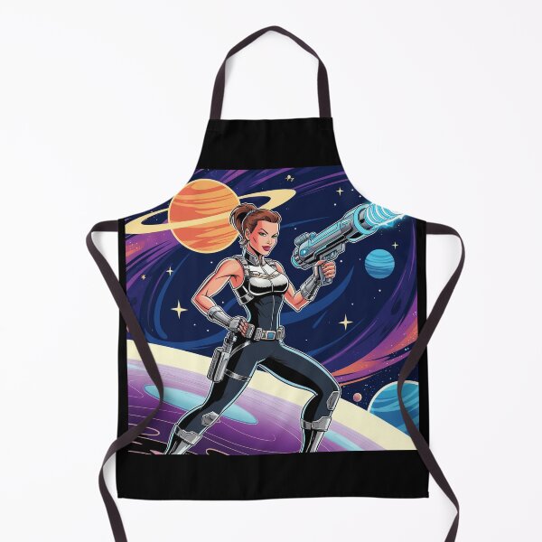 Item preview, Ilustración artística de una heroína espacial aventurera de ciencia ficción designed and sold by Vintage Designs +.