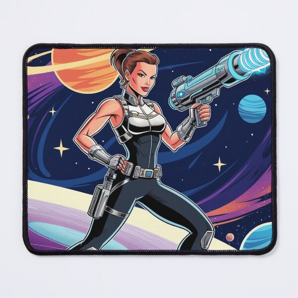 Item preview, Female space hero scifi adventurer artwork illustration designed and sold by Vintage Designs +.