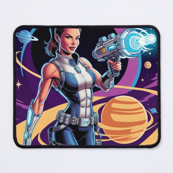 Item preview, Female space hero scifi adventurer artwork illustration designed and sold by Vintage Designs +.