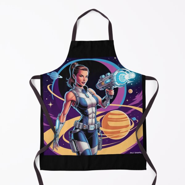 Item preview, Ilustración artística de una heroína espacial aventurera de ciencia ficción designed and sold by Vintage Designs +.