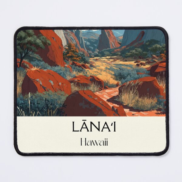 Item preview, Lānaʻi Hawaii Red Canyon | Island Landscape Art Print designed and sold by TuncGK.