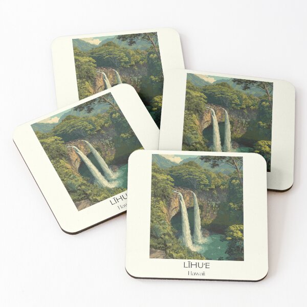 Item preview, Līhuʻe Kauaʻi Waterfall | Lush Rainforest Jungle Art Print designed and sold by TuncGK.