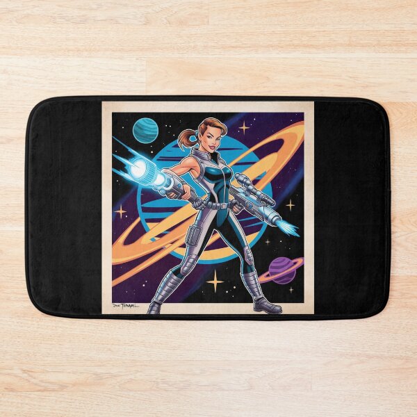 Item preview, Female space hero scifi adventurer artwork illustration designed and sold by Vintage Designs +.
