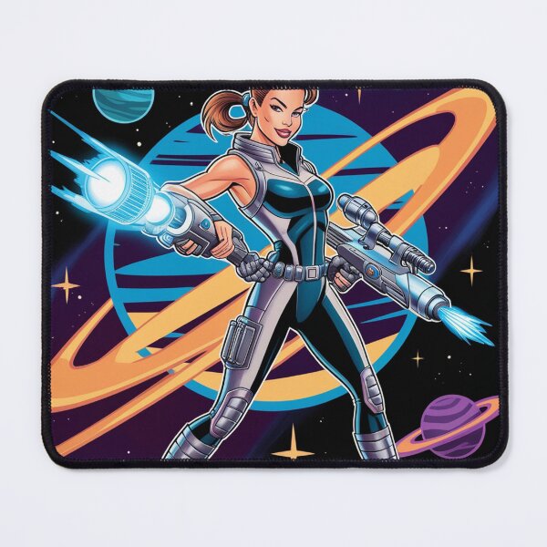 Item preview, Female space hero scifi adventurer artwork illustration designed and sold by Vintage Designs +.