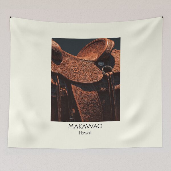 Item preview, Makawao Maui Paniolo | Upcountry Western Saddle Art Print designed and sold by TuncGK.