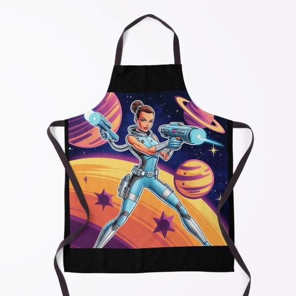 Item preview, Ilustración artística de una heroína espacial aventurera de ciencia ficción designed and sold by Vintage Designs +.