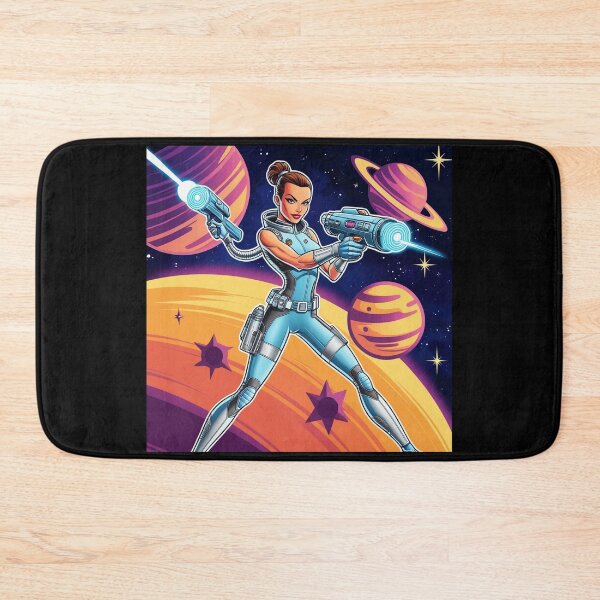Item preview, Female space hero scifi adventurer artwork illustration designed and sold by Vintage Designs +.